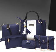Women's Stylish PU Leather Hand Bag Set - 5 Pcs